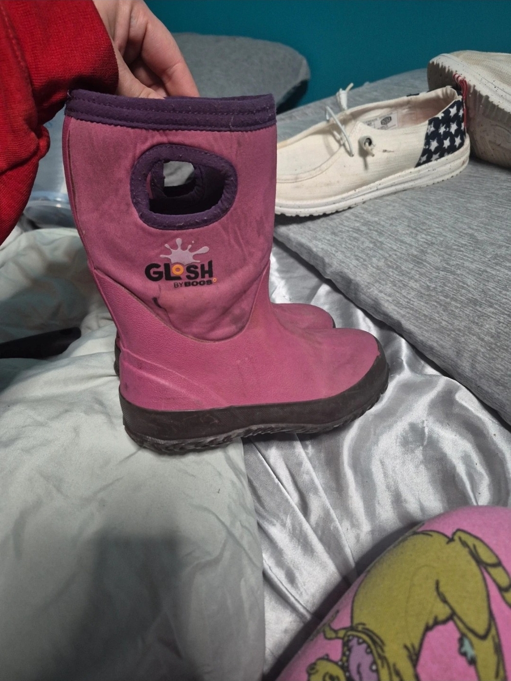 Bogs Pink Kids Rain & Snow Boots with Purple Trim